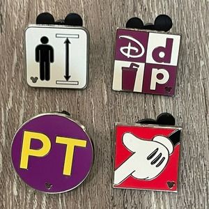 Disney Pins Map Icons Lot Of 4 Hidden Mickey Pin